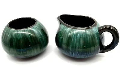 Buy Blue Mountain Canada Pottery Sugar Bowl & Creamer Drip Glaze Set  Vintage  T1405 • 22.76£