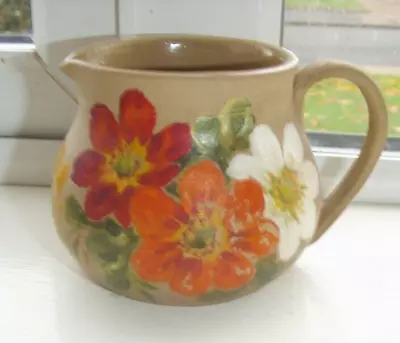 Buy Retro  Dee Cee  Hand Painted Floral Studio Pottery Jug  Unglazed Fine Rarer Look • 7.50£