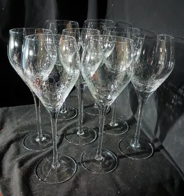 Buy Pier 1 Reflections Set Of Eight 9.5-inch Crackled Wine Glasses • 46.26£