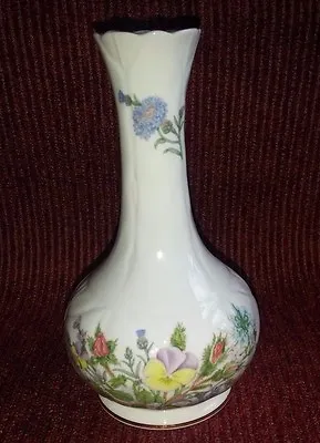 Buy Vintage Pretty Aynsley Wild Tudor  ~ Fine Bone China Vase 16 Cm  • 8.99£