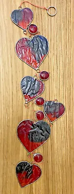 Buy Red Hearts Suncatcher Window Hanging Ornament 'Stained Glass' Mobile Valentine • 16.99£
