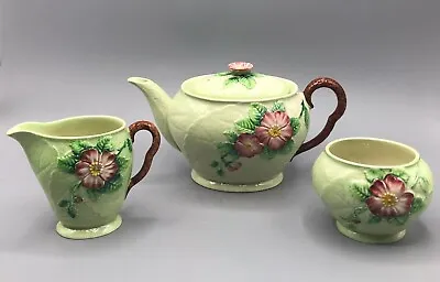 Buy Vintage Carlton Ware 'Wild Rose' Teapot, Sugar Bowl & Creamer • 60£