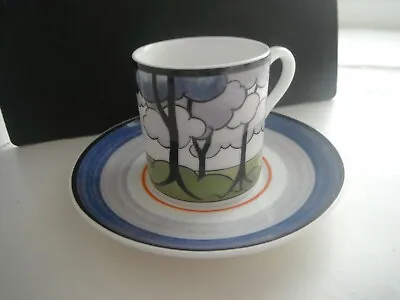Buy CLARICE CLIFF   Cafe Chic    BLUE FIRS  Duo   By WEDGWOOD - MINT &  CERT • 21£
