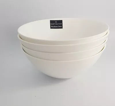 Buy 4x Dartington White Bowls Fine Bone China 16cm Cereal Dessert Soup Stylish Set • 48£