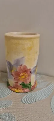 Buy Vintage Radford  Pottery Vase Yellow,hand Painted Flowers Art Deco Style 10cm H • 20£