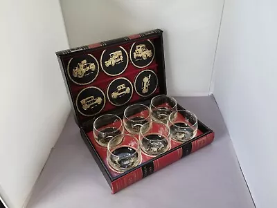 Buy 1970's Whiskey Glasses,Coasters, Novelty Book Display Box, Sweden, Classic Cars  • 17.99£