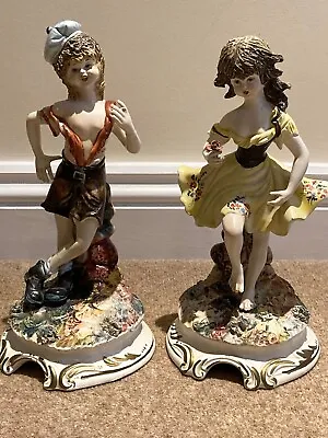 Buy PAIR OF RARE CAPODIMONTE FIGURINES. BOY AND GIRL. 1970s (See Added Pictures) • 50£