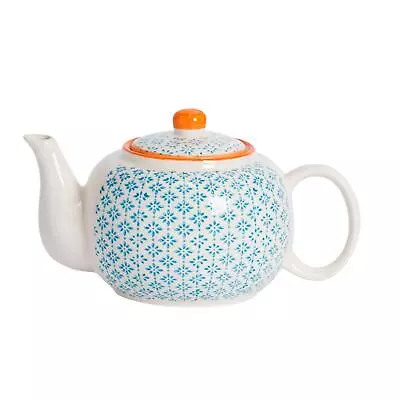 Buy Hand-Printed Teapot Japanese Style Porcelain Tea Pot Crockery 820ml Blue • 13£