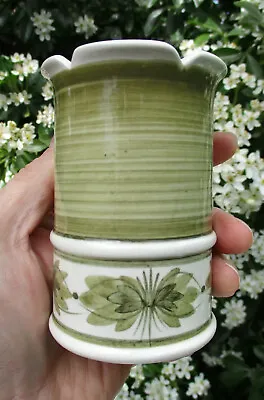 Buy Lovely 1960s/70s Vintage Hand-painted Green Floral Pattern Jersey Pottery Vase • 14£
