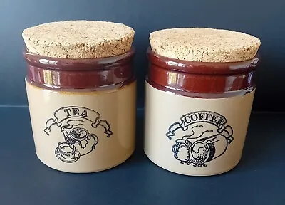 Buy Pearsons Of Chesterfield Tea & Coffee Jars Stoneware With Cork Lid • 6.99£