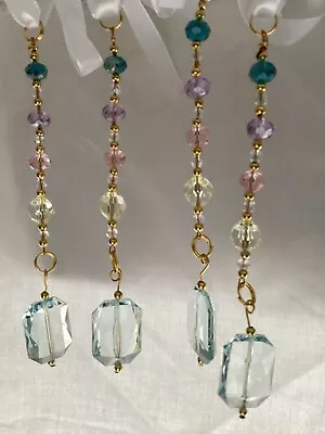 Buy Window Hangings X4 In Sun Catcher Style Handmade From Sparkly Faceted Beads • 5£