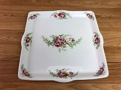 Buy Tuscan China England Square Cake Plate White Pink Flowers • 13.99£