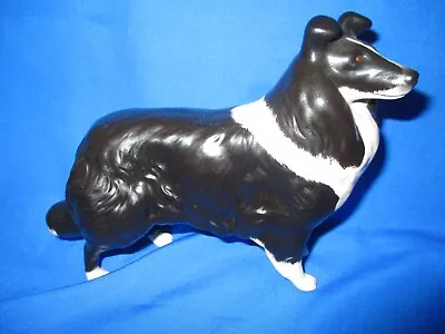 Buy Vintage Beswick Border Collie Dog Sheepdog Figurine Black And White Matt • 9.99£