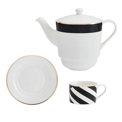 Buy Luxe Deco Tea For One Fine China Teapot With Teacup And Saucer Birthday Gifts • 36.99£