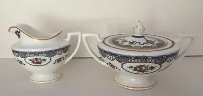 Buy Antique Cauldon China England Art Deco Pattern Cream And Sugar Bowl Creamer • 48.35£