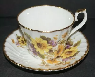 Buy HM Royal Sutherland Tea Cup And Saucer Gold Trim Bone China England Floral Spray • 6.84£