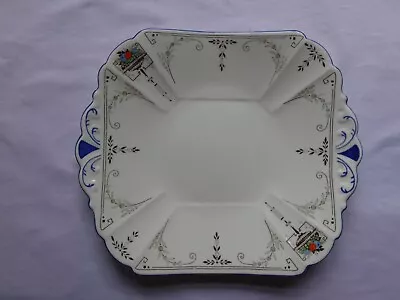 Buy Shelley Art Deco Bowl Of Fruit 11736 Queen Anne Tab Handled Cake Plate • 29.95£