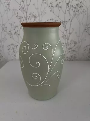 Buy Vintage Denby Stoneware Ferndale Green And White 10 Inch High Vase. VGC • 14.99£