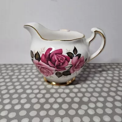 Buy Vintage Colclough Bone China Creamer With Pink And Red Roses • 6£