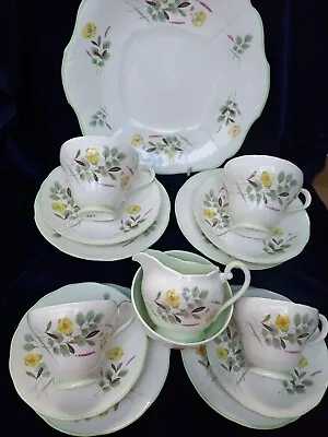 Buy Royal Adderley 15 Piece Tea Set, China Pale Green And Lemon Floral  • 16£