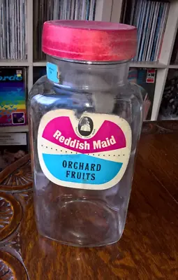 Buy VINTAGE 1960s GLASS SWEET JAR Reddish Maid Orchard Fruits • 6£