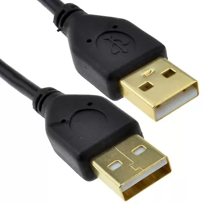 Buy GOLD USB 2.0 A To A (Male To Male) High-Speed Cable 24AWG 25cm/50cm/1m/1.2m • 3.12£