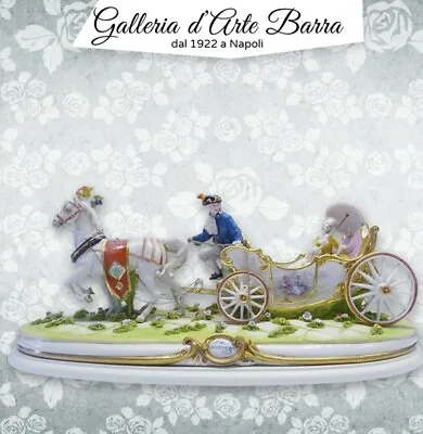 Buy Porcelain Capodimonte, The Carriage With Lady Ombrellino. Edition Limited • 6,289.29£