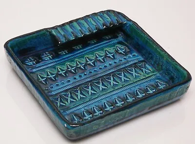 Buy Vintage Bitossi MCM Aldo Londi Rimini Blue Ceramic Ashtray Italy Art Pottery • 65.94£