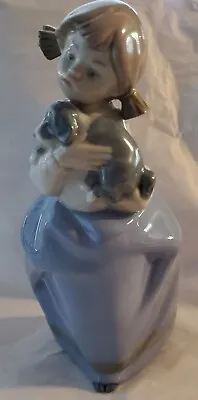 Buy Nao By Lladro Girl Holding Puppy Dog Daisa 1987 Porcelain Figurine VGC • 65.44£