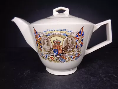 Buy King George V & Queen Mary Silver Jubilee Pottery Teapot - John Maddock & Sons • 27.49£