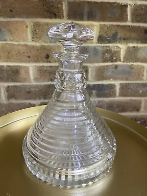 Buy Antique Cut Glass Ships Decanter With A Star Burst Mushroom Stopper. Circa 1850 • 225£