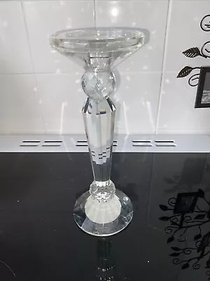 Buy TALL THICK GLASS CANDLESTICK, B & M, LARGE, 27 Cms Tall • 9£