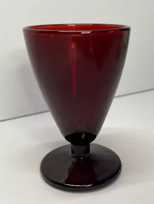 Buy Vintage Anchor Hocking Royal Ruby Red Cordial Footed Glass Christmas • 3.84£