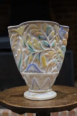 Buy Large Vintage Art Deco Beswick England Pottery 656 Vase With Floral Decoration • 29.99£