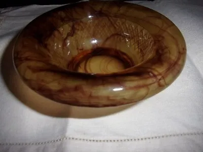 Buy Art Deco 1930s Davidson Amber Cloud Glass Small Bowl Ptn No: 1907 TD Immaculate. • 14.99£