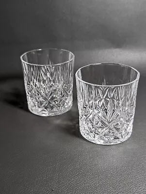 Buy 2 X Vintage Crystal Whiskey Glasses/Tumblers. Old Fashioned. Quality. • 11.99£