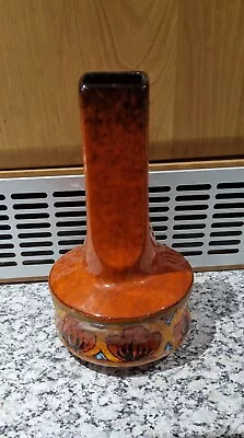 Buy VINTAGE 1970s VERZOLINI Red & Orange Glazed Italian Studio Pottery Vase • 30£