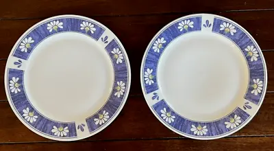 Buy Lot Of 2 Oneida Spring Daisy Dinner Plate 10 7/8  Blue & White Floral • 6.59£