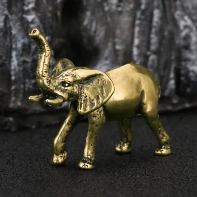 Buy Elephant Ornament Crafts Figurine Home Decoration Brass Animal Statue Decor Gift • 7.86£