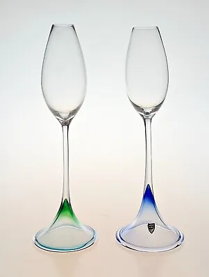 Buy UNUSUAL Orrefors Accent Champagne Flutes By Erika Lagerbielke (2 / Pair Of) • 80£