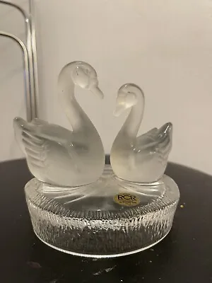 Buy Royal Crystal Rock 24% Lead Crystal Glass Swans Figurine/ornament /gift Italy • 11£