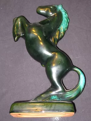 Buy Vintage-Blue Mountain Pottery REARING GREEN GLAZED HORSE Figurine Bookend 9  • 10.38£
