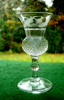 Buy Edinburgh Leith Crystal Cordial Glass ..thistle With Ball Stem- Scotland • 25£