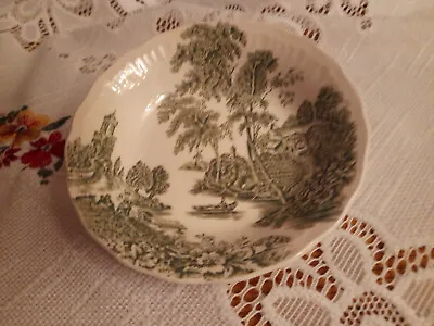 Buy Swinnertons  Staffordshire THE FERRY Small Dish Green And White 13 Cms Across • 7£