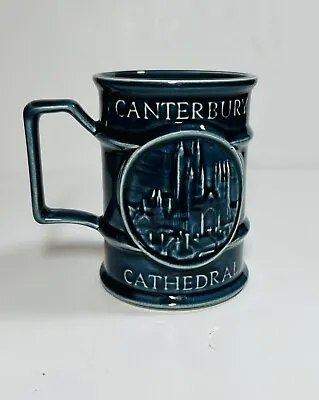 Buy Vintage Holkham Pottery Blue Canterbury Cathedral Tankard Mug Made In England • 9.99£
