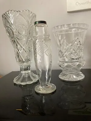 Buy Crystal Cut Glass Vases : Small  X 3  : Bud Vase  • 6£