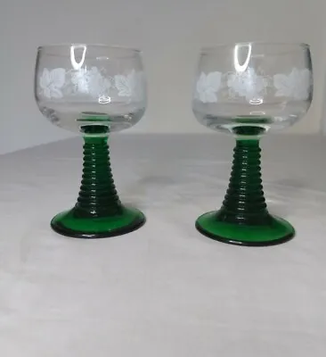 Buy 2 Vintage  Luminarc Green  Brandy Beehive Goblets Drinkware 1940s  • 11£