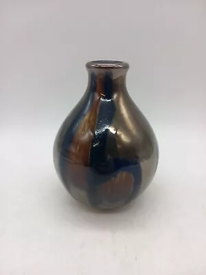 Buy Poole Pottery Vase Brown And Gold 13cm  • 20£