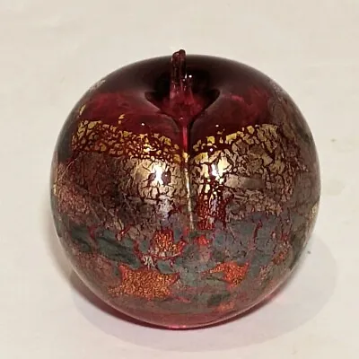 Buy Isle Of Wight Glass Azurene Red Apple Miniature Paperweight. Excellent • 27.88£
