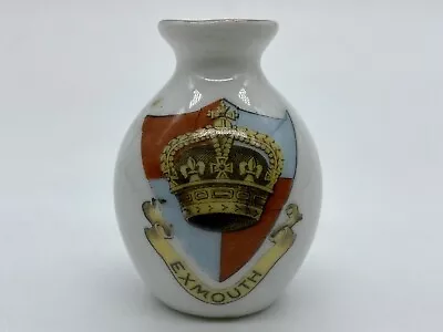 Buy Vintage Crested China Vase Exmouth Crest Unmarked Piece • 4.95£